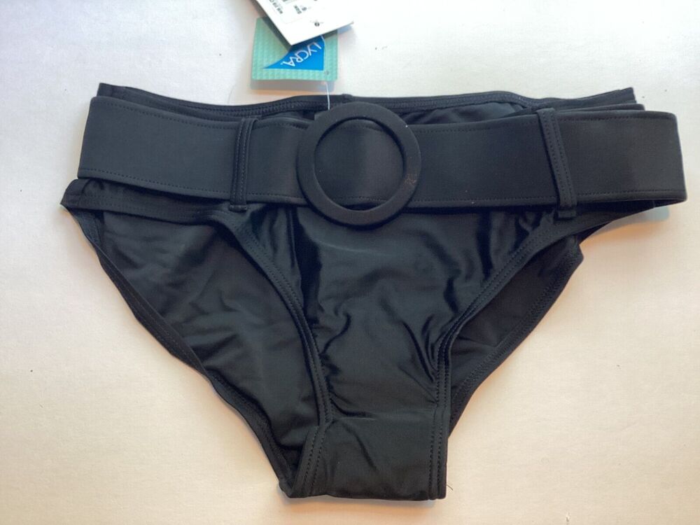 1317b NWT Bikini Bay M/M 31B  CTBL Black Thick Belted Bottom Size 16 $15